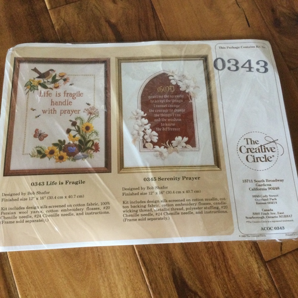 ✔️Vintage NIP Creative Circle Needlepoint Kit 0343 Life is Fragile